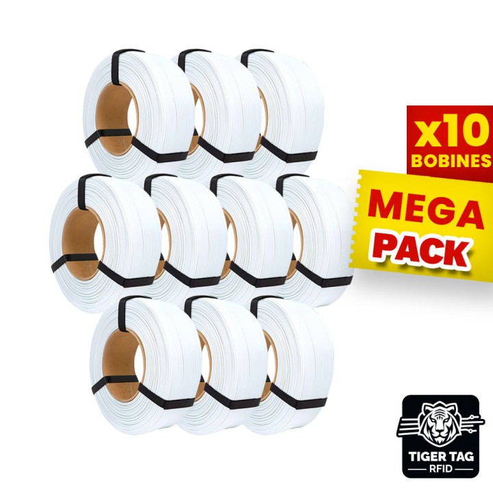 Rosa3D - MegaPack PETG Standard HS - Blanc (White) - 1,75 mm - 10x1 kg
