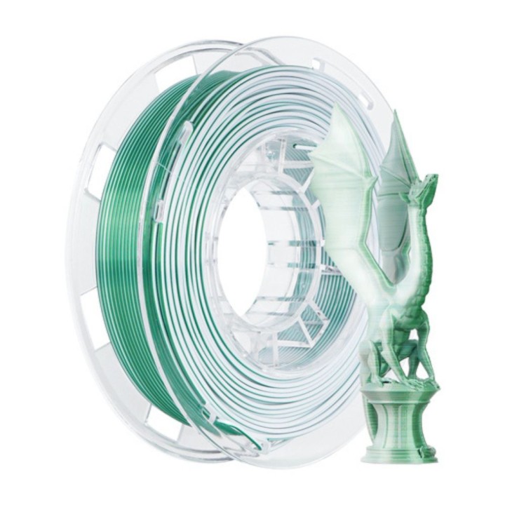 R3D - PLA Magic Silk - Vert & Blanc (Green-White) - 1,75 mm - 1 kg | E