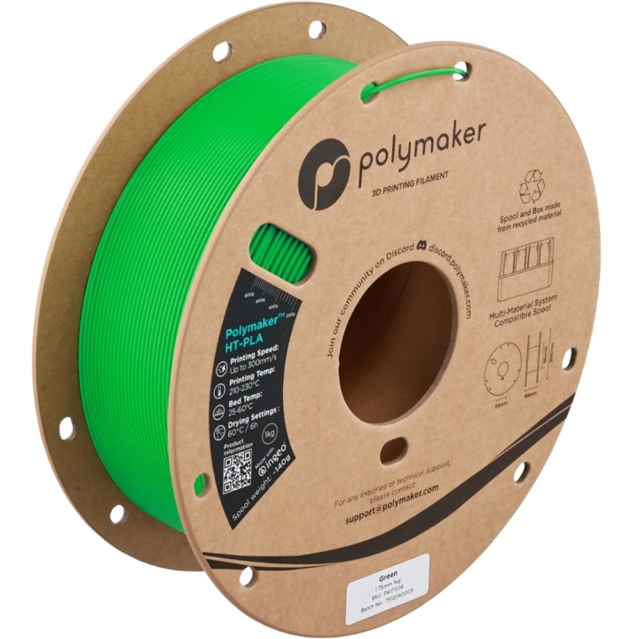 Polymaker - HT-PLA - Vert (Green) - 1,75 mm - 1 kg | Espace Maker
