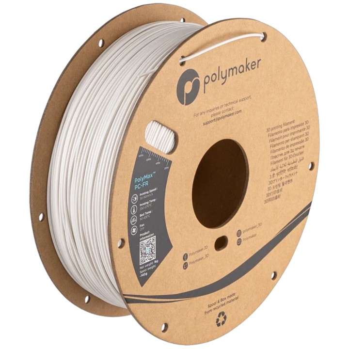 Polymaker - PolyMax Tough PC-FR - Blanc (White) - 1,75 mm - 1 kg | Esp