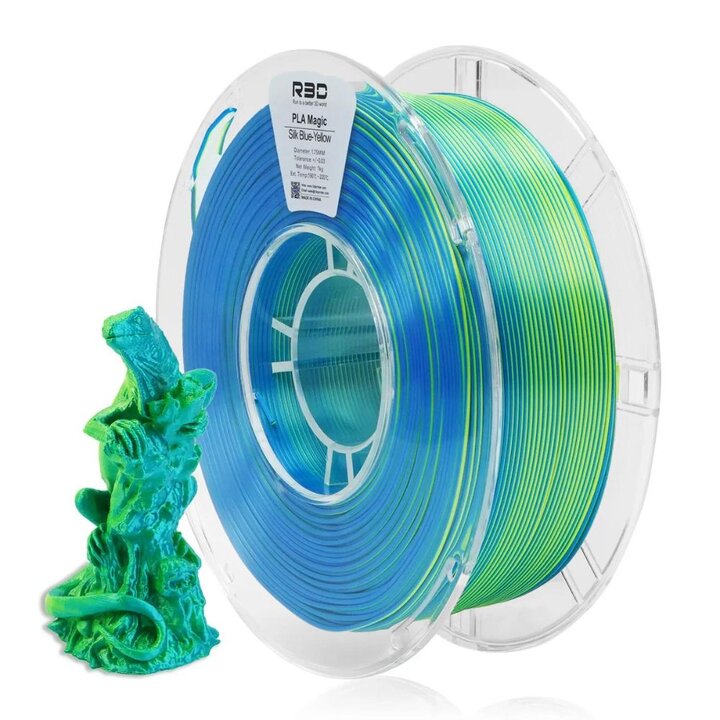 R3D - PLA Magic Silk - Bleu & Jaune - 1,75 mm - 1 kg | Maison Dra