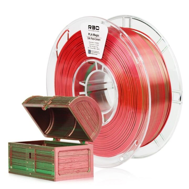 R3D - PLA Magic Silk - Rouge & Vert - 1,75 mm - 1 kg | Maison Dra
