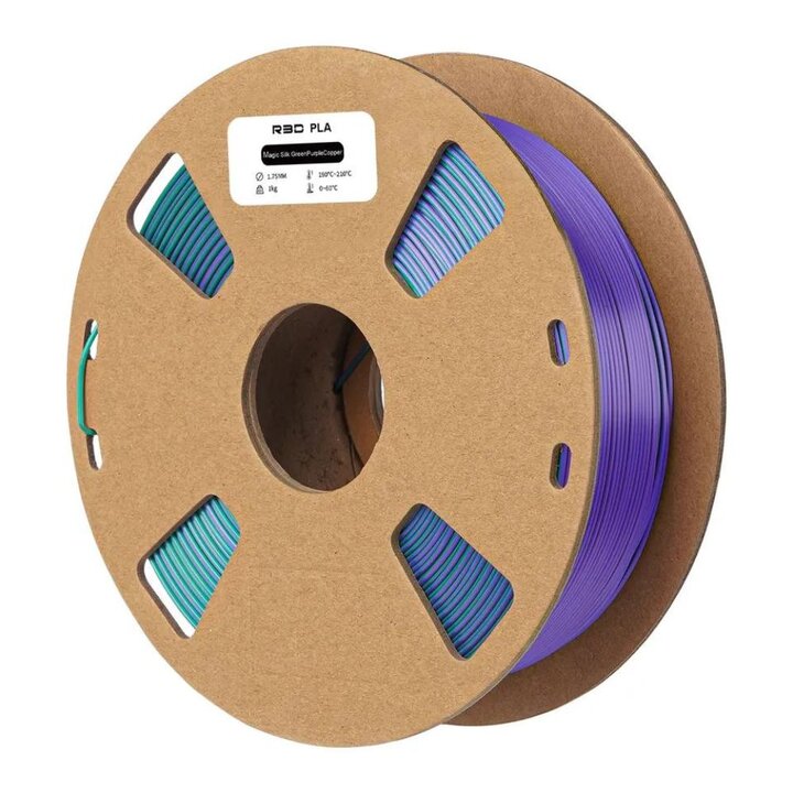 R3D - PLA Magic Silk Tricolore - Vert/Violet/Cuivre - 1,75 mm - 1