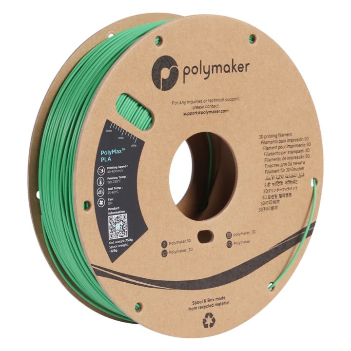 Polymaker - PolyMax Tough PLA - Vert (Green) - 1,75 mm - 750 g | Espac