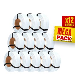 Rosa3D - MegaPack PLA Starter - Blanc Neige - 1,75 mm - 12x1 kg R