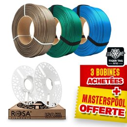 Rosa3D - Pack Recharge Rosa3D - Perlé Satiné - PLA Starter x3 + M