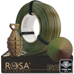 Rosa3D - PETG Magic - Armée - 1,75 mm - 1 kg Recharge avec RFID T