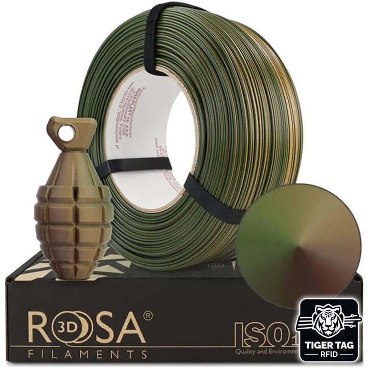 Rosa3D - PETG Magic - Armée - 1,75 mm - 1 kg Recharge avec RFID T