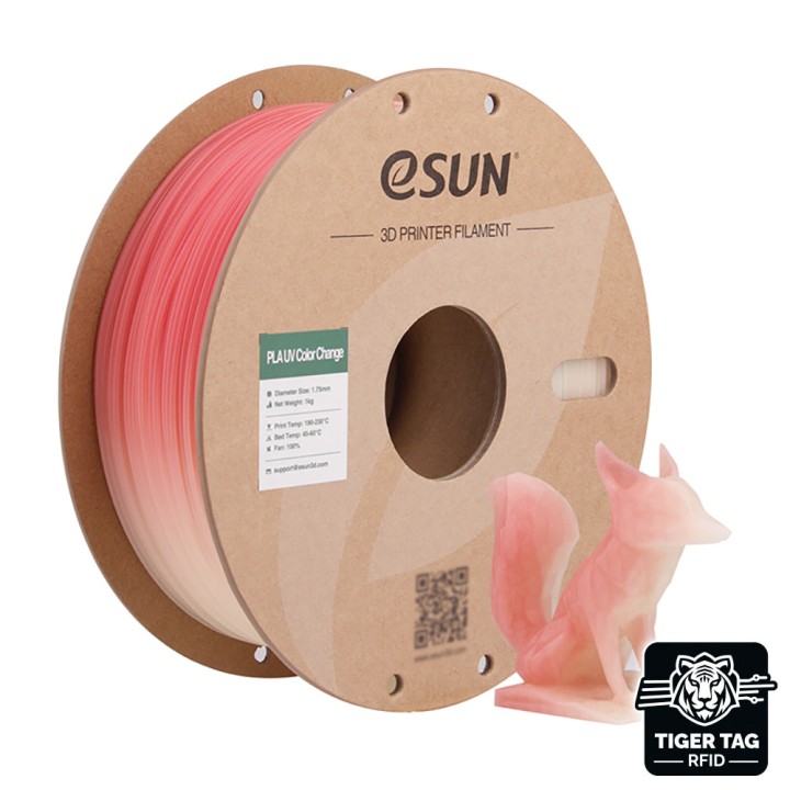 eSun - PLA-UV Color Change - Rouge (Red) - 1,75mm - 1 kg avec RFID Tig