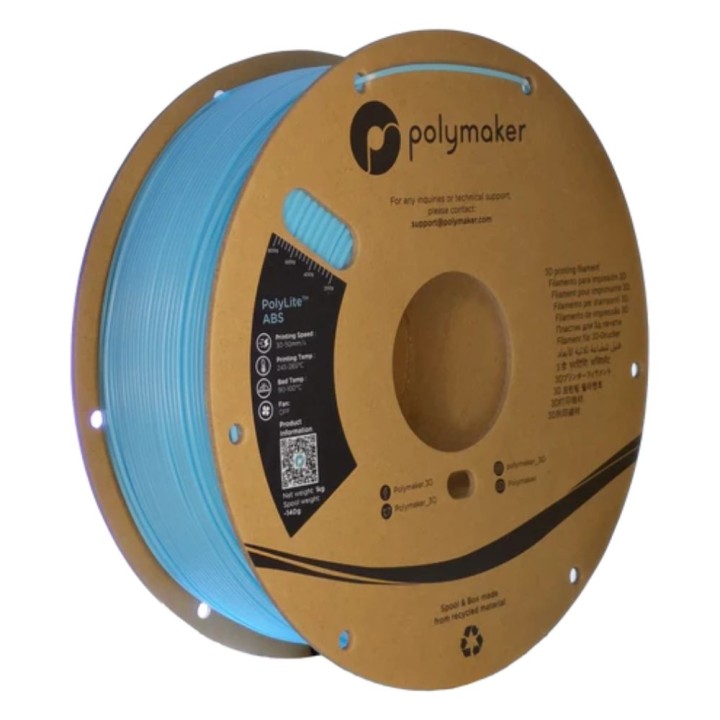 Polymaker - PolyLite ABS - Bleu Clair (Light Blue) - 1,75 mm - 1 kg | 