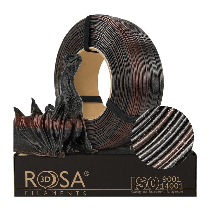 Rosa3D - PLA Galaxy - Arc-en-ciel Météore - 1,75 mm - 1 kg Rechar