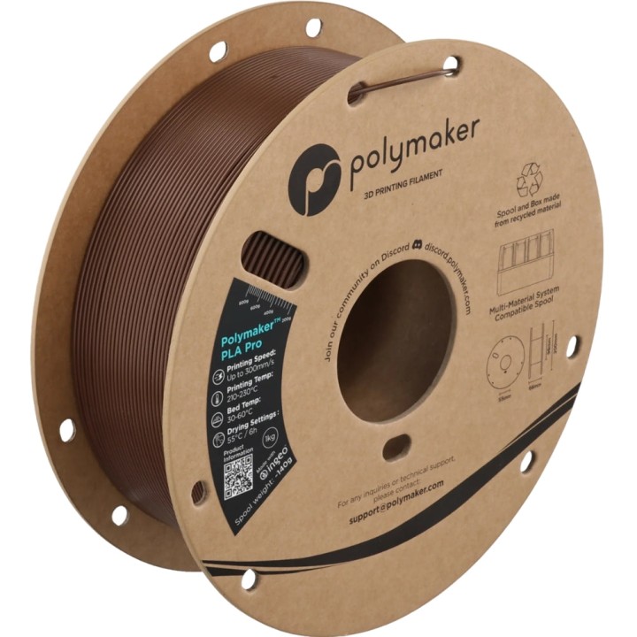 Polymaker - PLA Pro - Marron (Brown) - 1,75 mm - 1 kg | Espace Maker