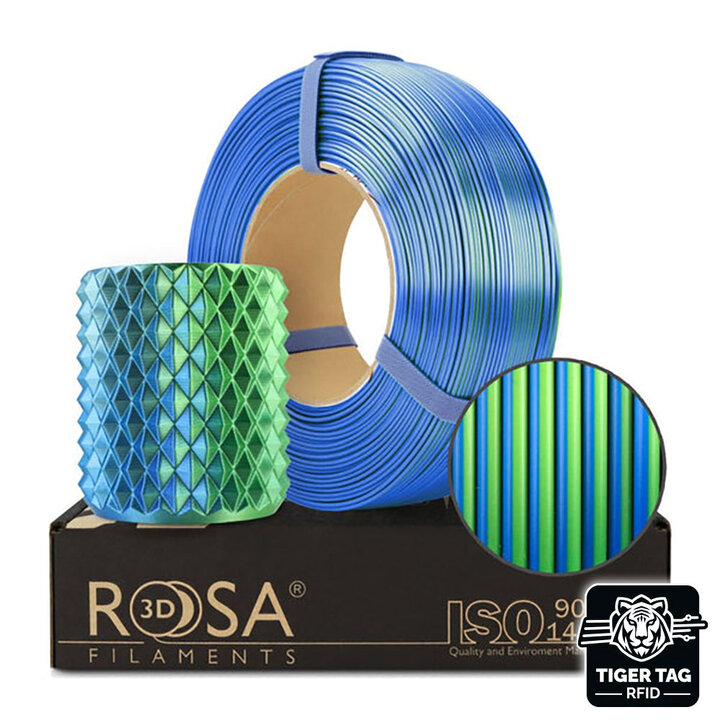 Rosa3D - PLA Magic Silk - Lagon - 1,75 mm - 1 kg Recharge avec RF