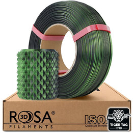 Rosa3D - PLA Magic Silk - Mystic Vert & Noir - 1,75 mm - 1 kg Rec