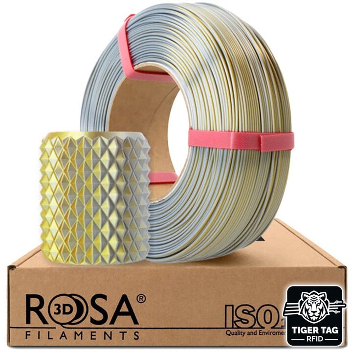 Rosa3D - PLA Magic Silk - Or & Argent - 1,75 mm - 1 kg Recharge a