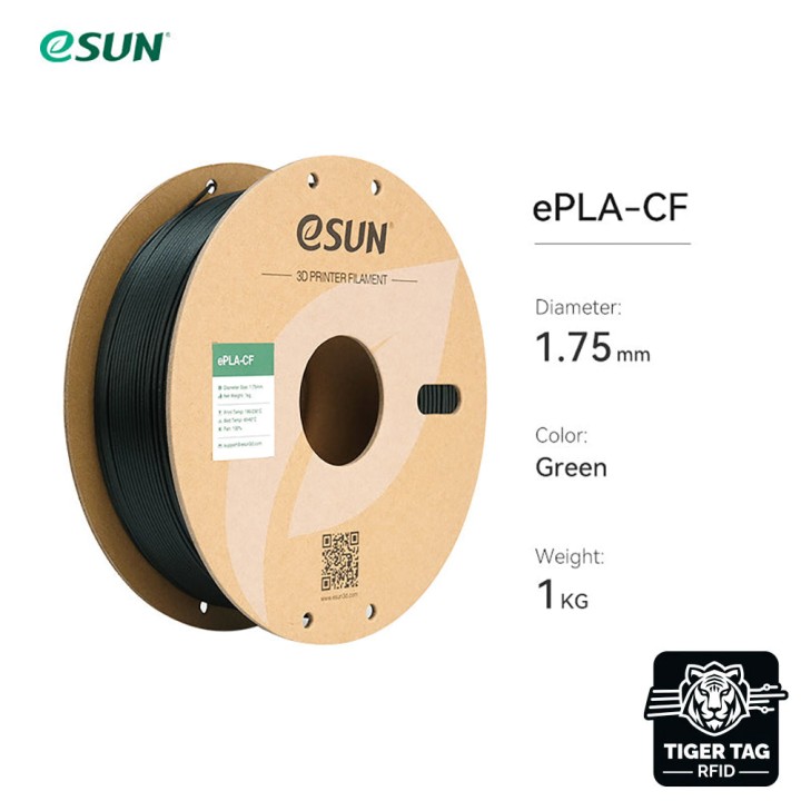 eSun - PLA-CF - Vert (Green) - 1.75 mm - 1 kg | Espace Maker
