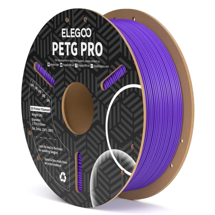 Elegoo - PETG Pro - Violet (Purple) - 1,75 mm - 1 kg | Espace Maker