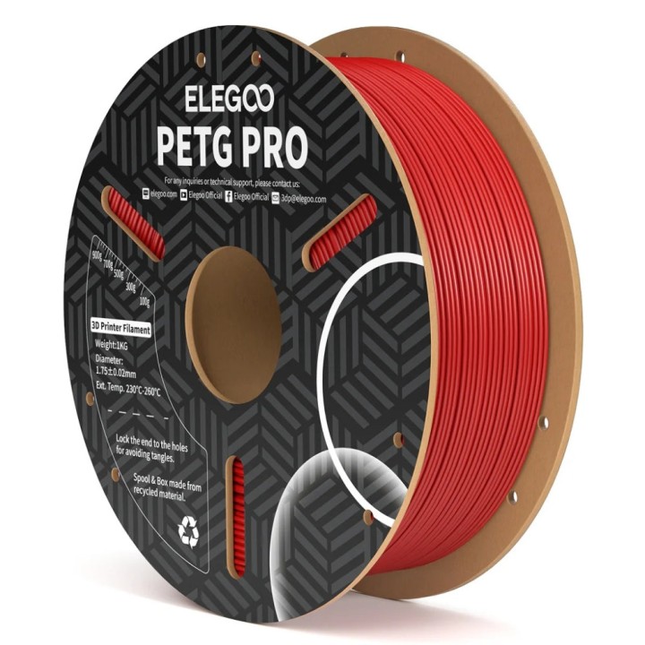 Elegoo - PETG Pro - Rouge (Red) - 1,75 mm - 1 kg | Espace Maker