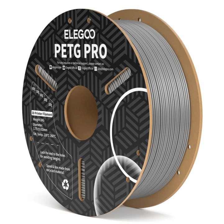 Elegoo - PETG Pro - Gris (Grey) - 1,75 mm - 1 kg | Espace Maker