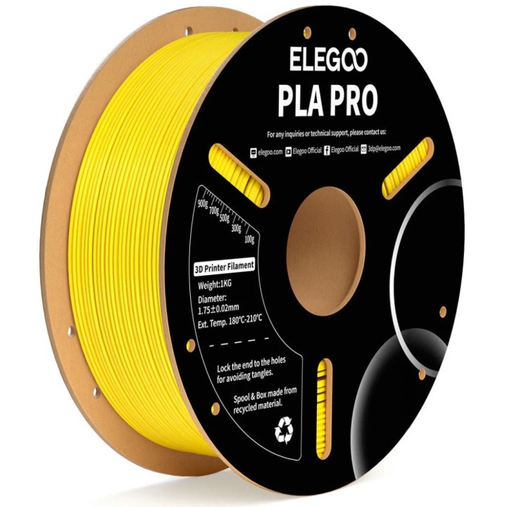 Elegoo - PLA Pro - Jaune (Yellow) - 1,75 mm - 1 kg | Espace Maker