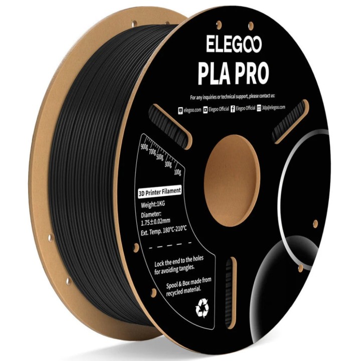 Elegoo - PLA Pro - Noir (Black) - 1,75 mm - 1 kg | Espace Maker