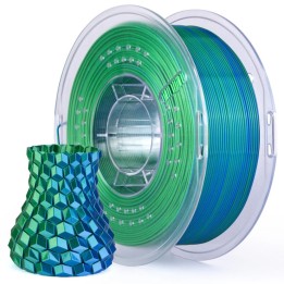 Elegoo - Silk PLA - Bleu Vert (Blue Green) - 1,75 mm - 1 kg | Espace M