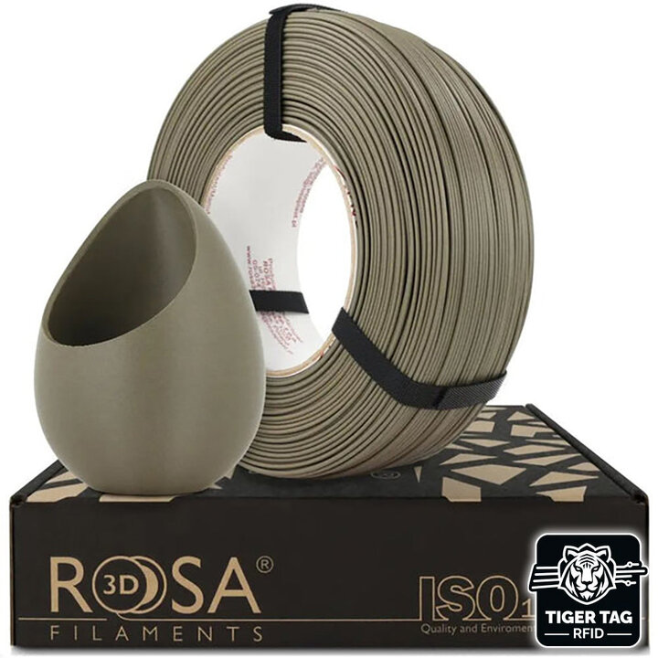 Rosa3D - PLA-CF - Marron Olive Mat - 1,75mm - 1kg - Recharge avec