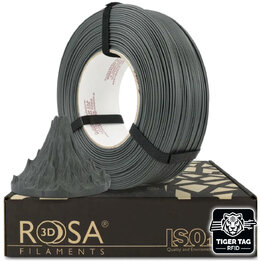 Rosa3D - PLA-CF Matt - Gris Lave - 1,75mm - 1kg - Recharge avec R