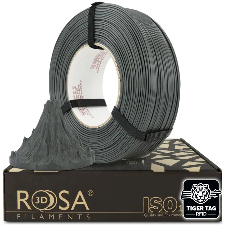 Rosa3D - PLA-CF Matt - Gris Lave - 1,75mm - 1kg - Recharge avec R