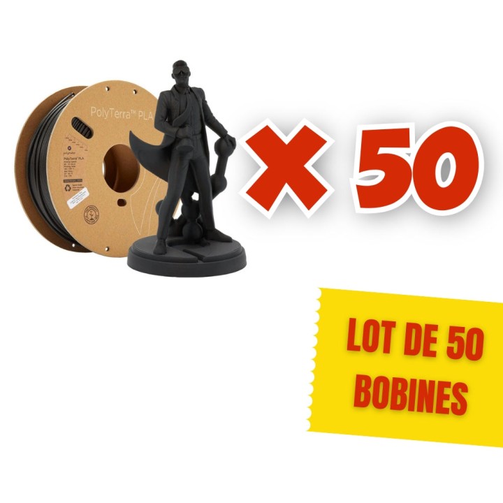 Pack 50 Polyterra Charcoal Black | Espace Maker