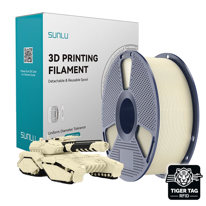Sunlu - PLA - Blanc Os - 1,75 mm - 1 kg avec RFID TigerTag | Mais