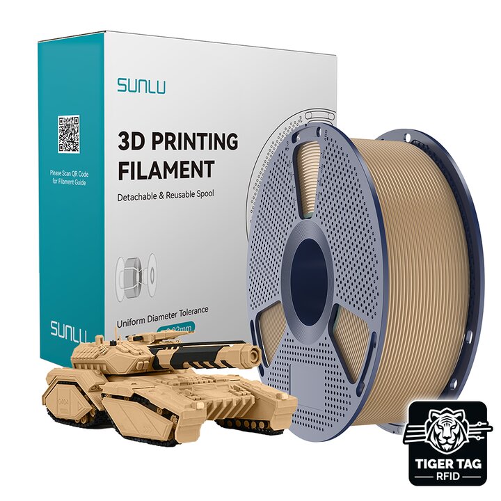 Sunlu - PLA - Chêne - 1,75 mm - 1 kg avec RFID TigerTag | Maison 