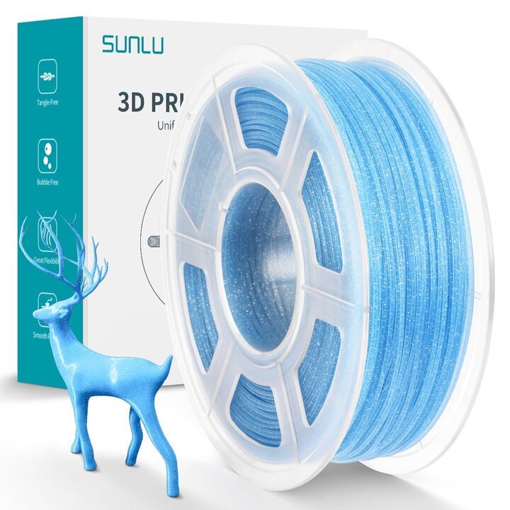 Sunlu PLA Scintillant Bleu - Impression 3D - Fait main