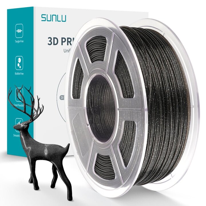 Sunlu PLA Scintillant Noir - 1,75 mm - Impression 3D atelier Occitanie