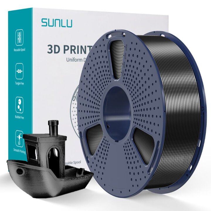 Sunlu Silk PLA+ Noir - Impression 3D Occitanie - imprimé en 3D