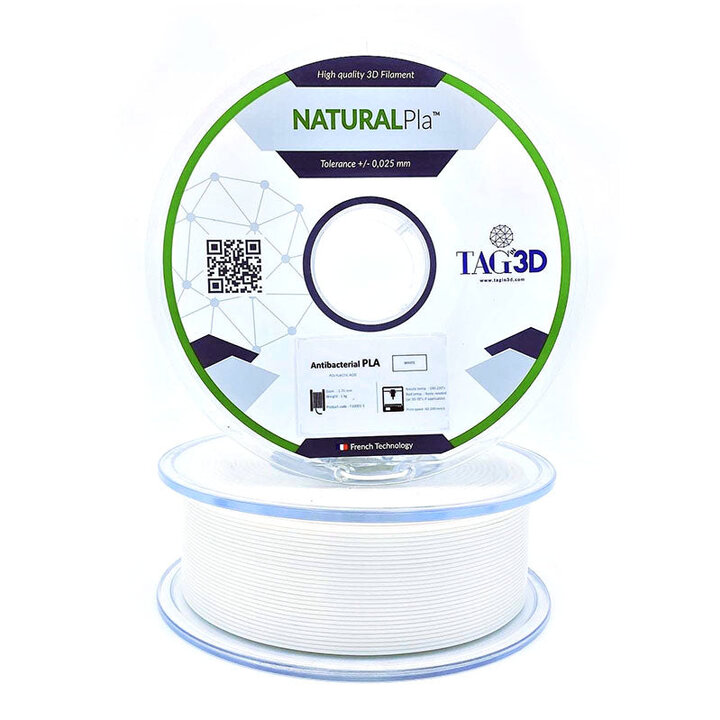 Tag3D Antibacterial PLA Blanc 1.75mm - 1kg - imprimé en 3D