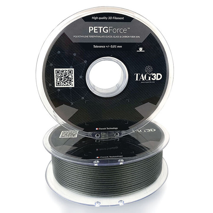 Tag3D - PETGForce Noir Black - 1.75 mm - 1 kg - imprimé en 3D
