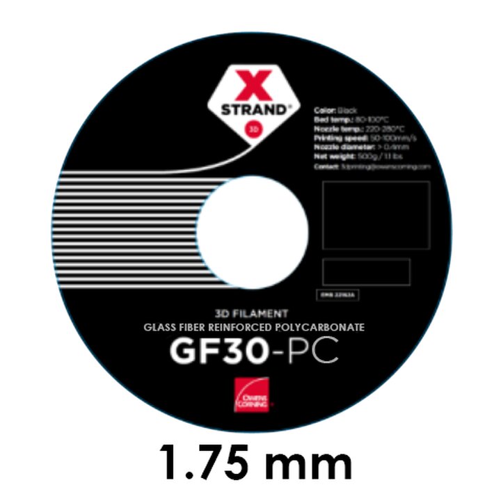 XSTRAND GF30-PC Noir - Filament Polycarbonate 1kg - Impression 3D