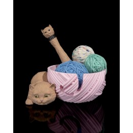 Kit-Cat Yarn Bowl and Hook Case