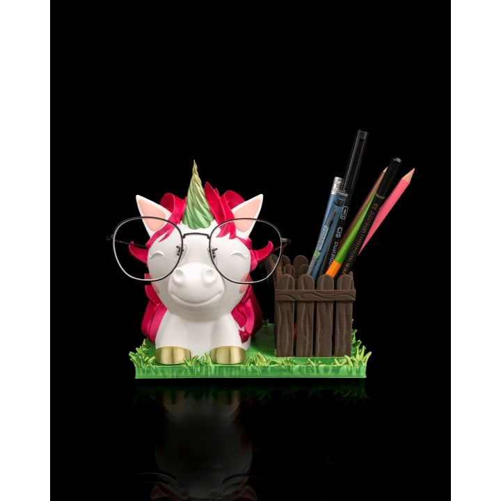 Porte-lunettes et stylos licorne