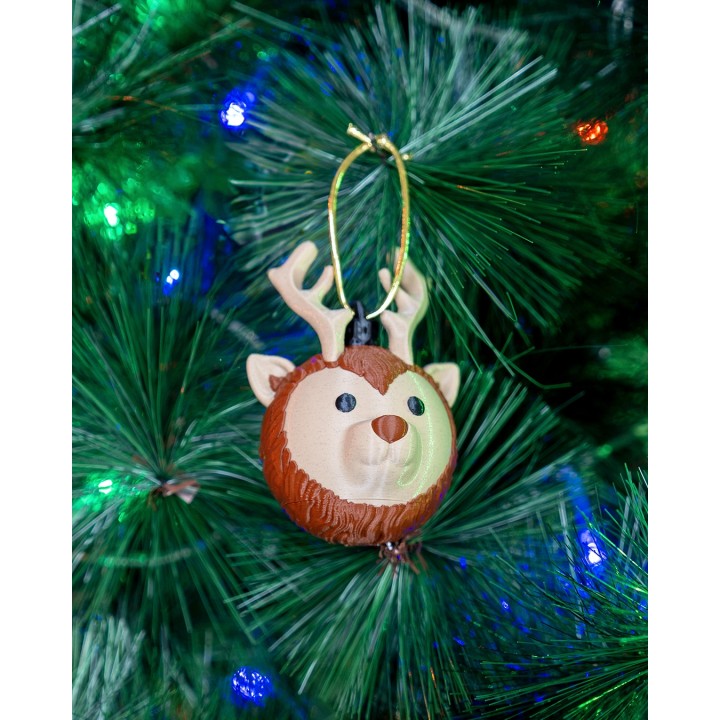 Reindeer Head Christmas Ornament