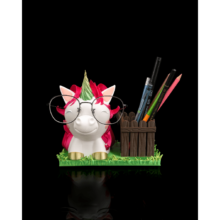 Ms. Unicorn glasses and pen holder