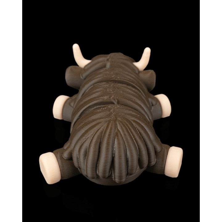 Highland Cow In Field Nest | Impression 3D Artisanale Occitanie