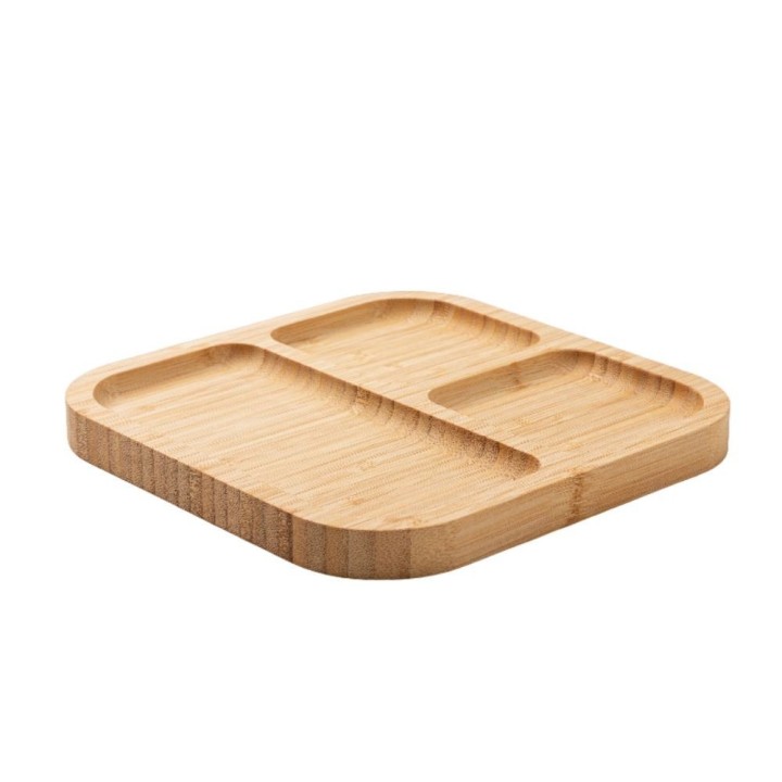 Assiette Bambou - Carrée gravé personnalisé | Maison Drabiec