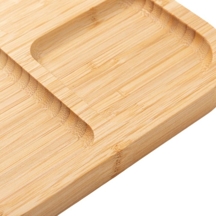 Assiette Bambou - Carrée gravé personnalisé | Maison Drabiec