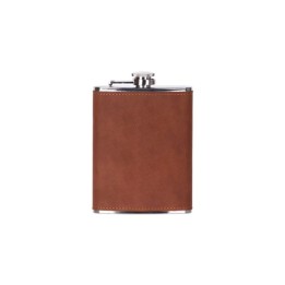 Flasque similicuir marron à personnaliser | Maison Drabiec