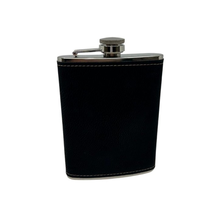 Flasque similicuir noir à personnaliser | Maison Drabiec