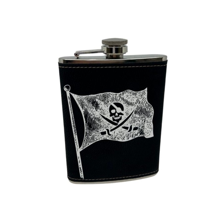 Flasque similicuir noir à personnaliser | Maison Drabiec