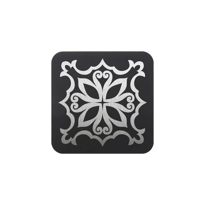 Sous-verre carré acier inox noir mat | Maison Drabiec