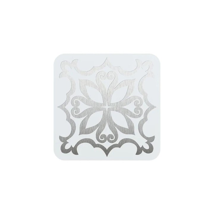 Sous-verre carré acier blanc mat | Maison Drabiec